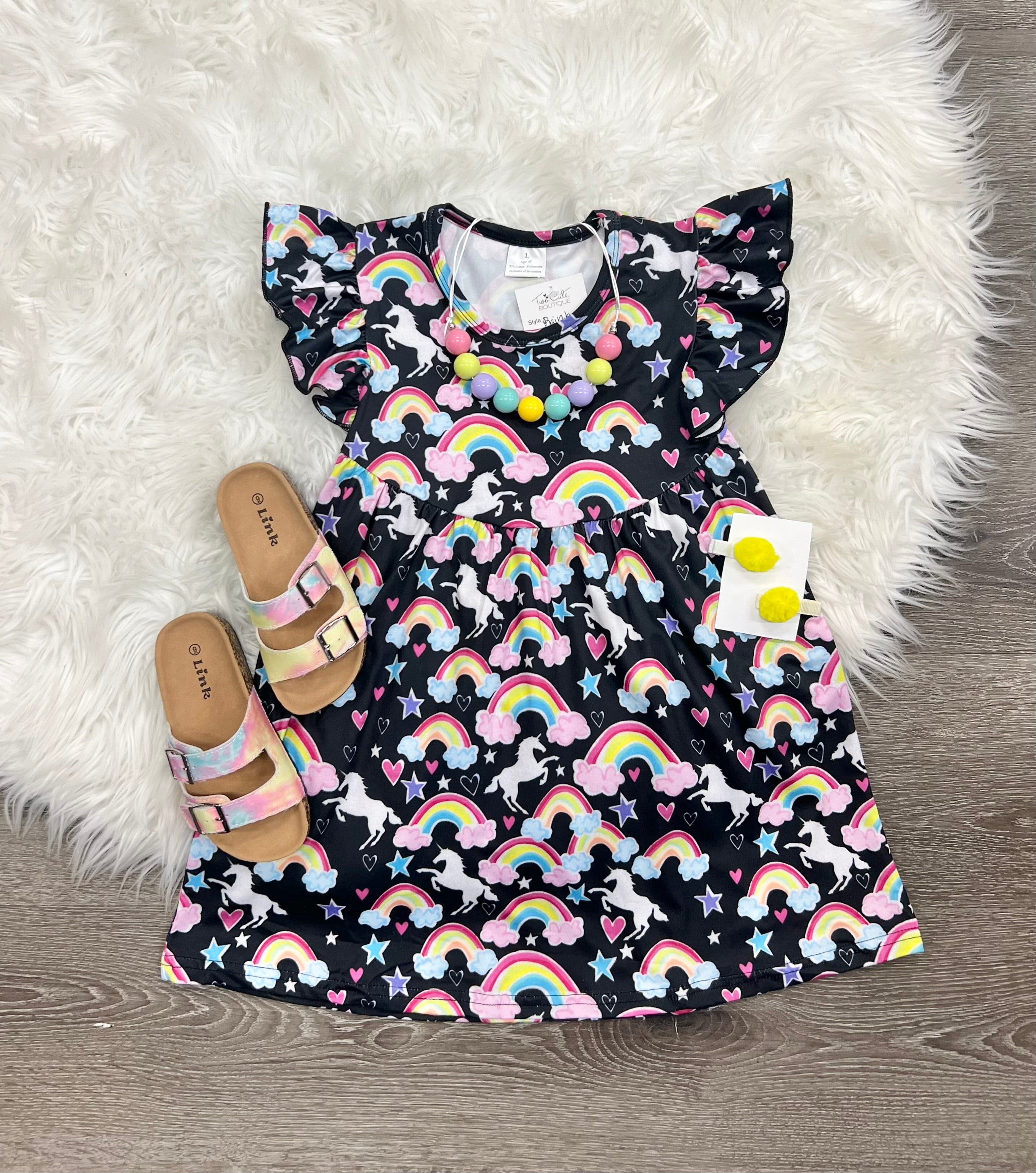 cute unicorn dresses Girls' Galactic Unicorns Pocket Twirl Dress Size: 12-24m By Mila & Rose