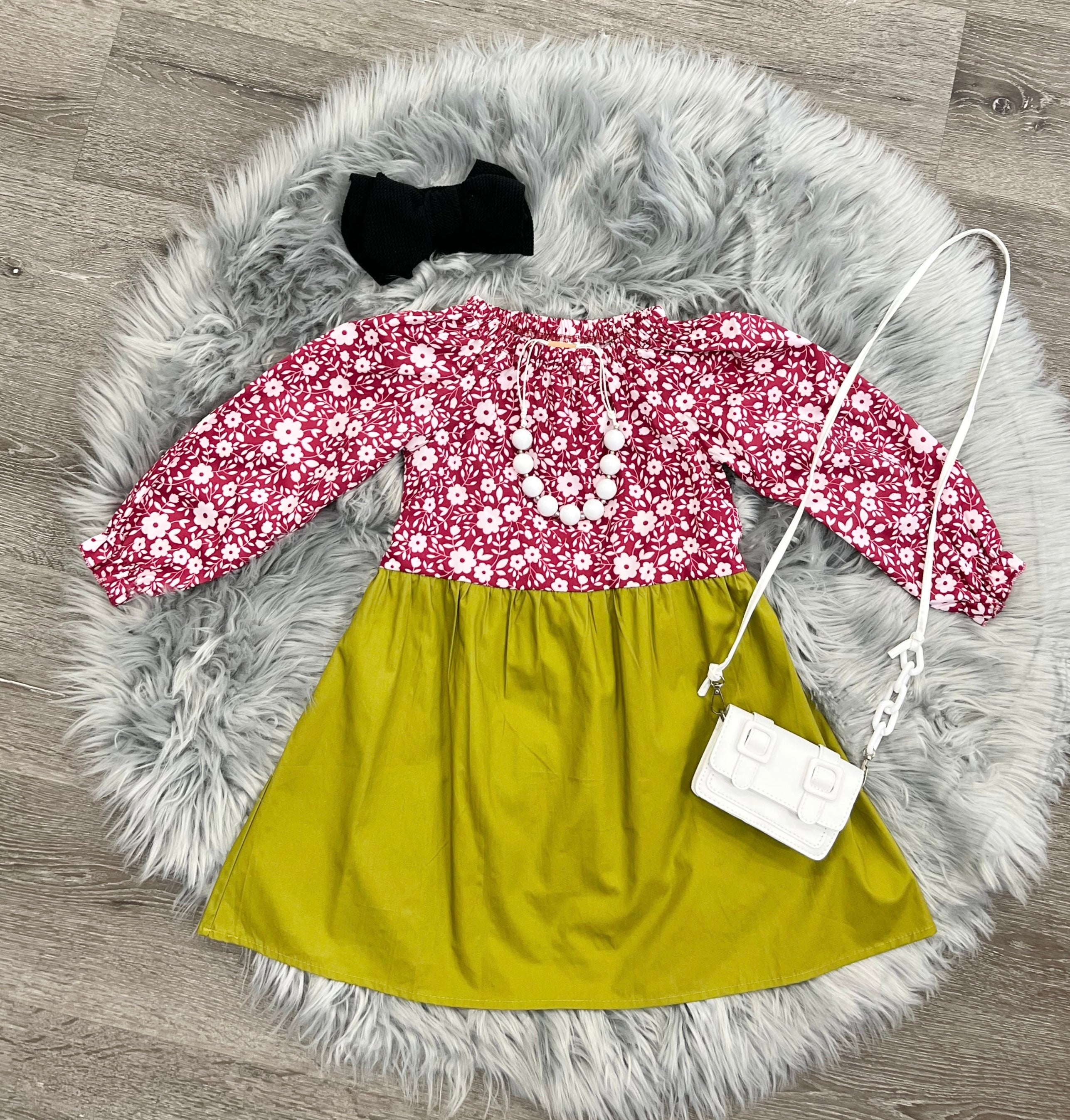 White Floral Tie Around Dress 4T