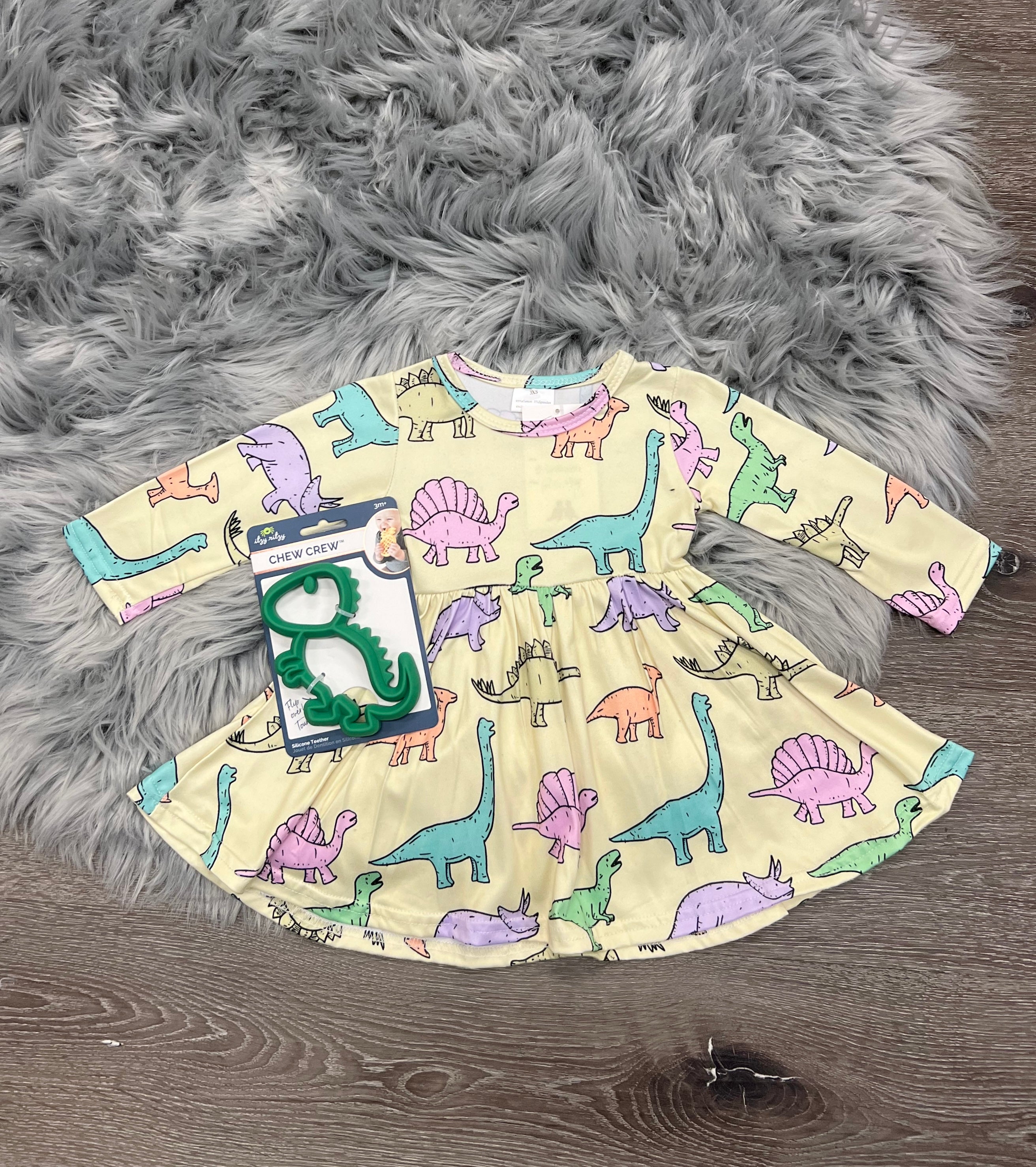 dinosaur maxi dress Pastel Dino Dress