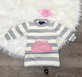 Toobydoo Pink Pocket Cotton Cashmere Dress B20196