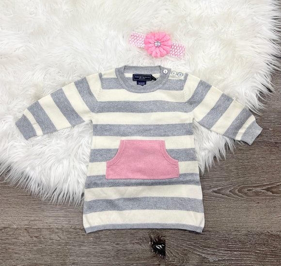 Toobydoo Pink Pocket Cotton Cashmere Dress B20196