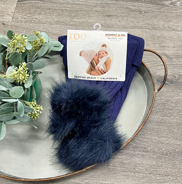 Mommy & Me Pom Hat Set