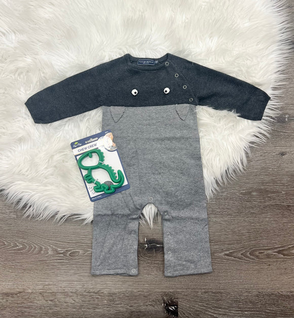 Toobydoo Grey Little Monster Sweater Jumpsuit