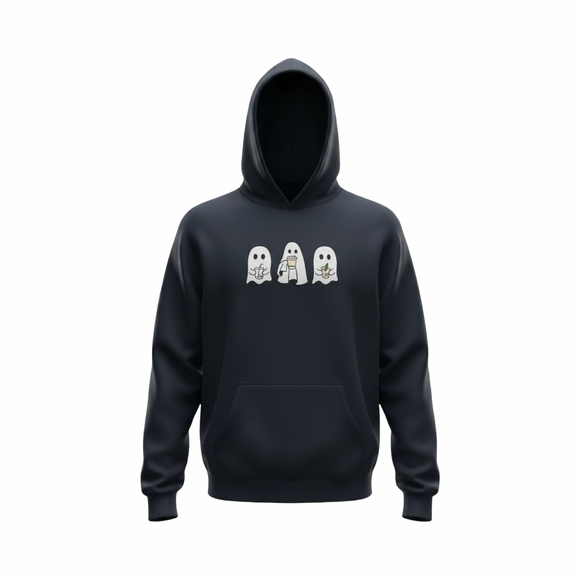 Embroidered Spooky Coffee Lover Hoodie