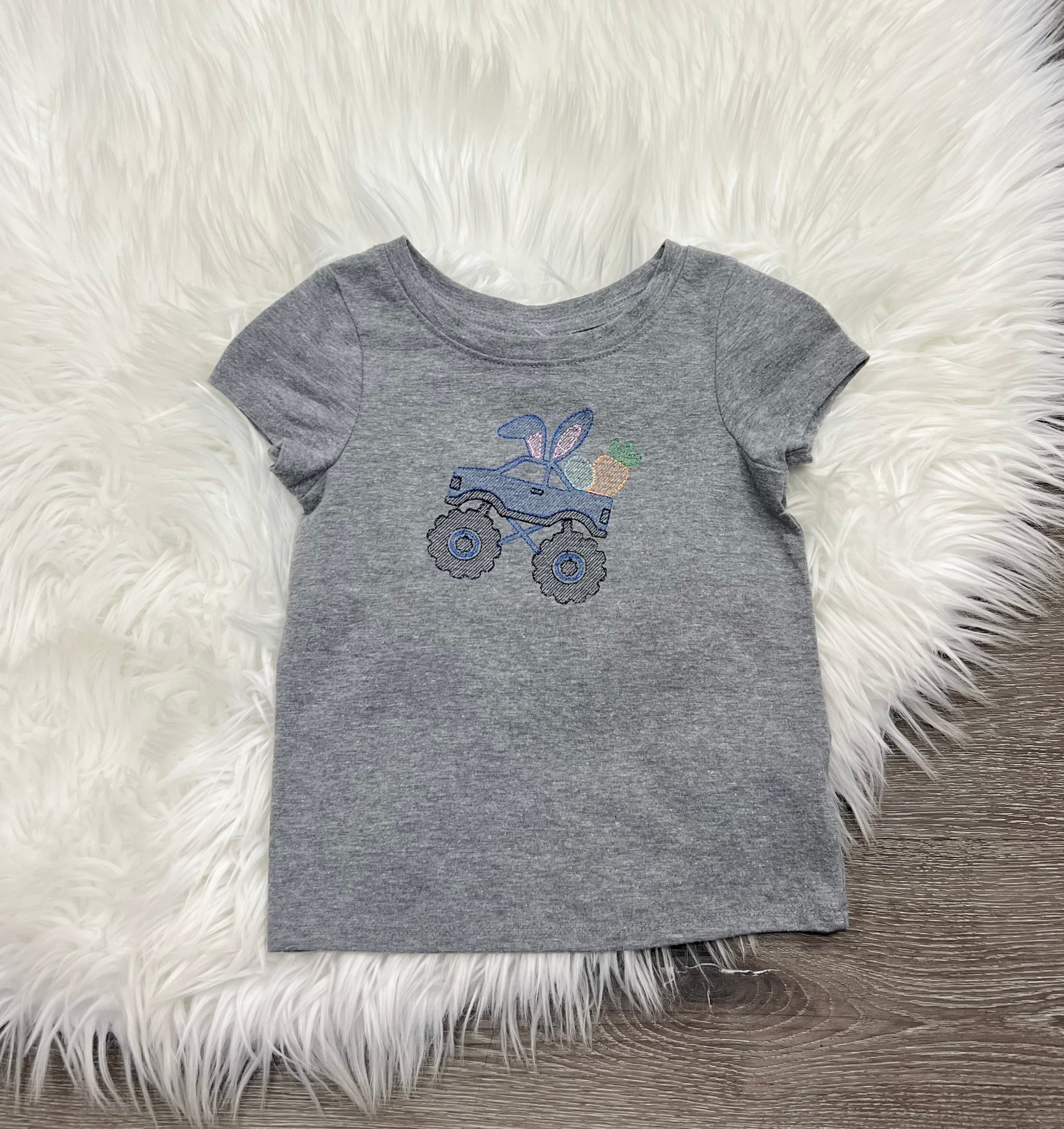 Embroidered Bunny Truck T