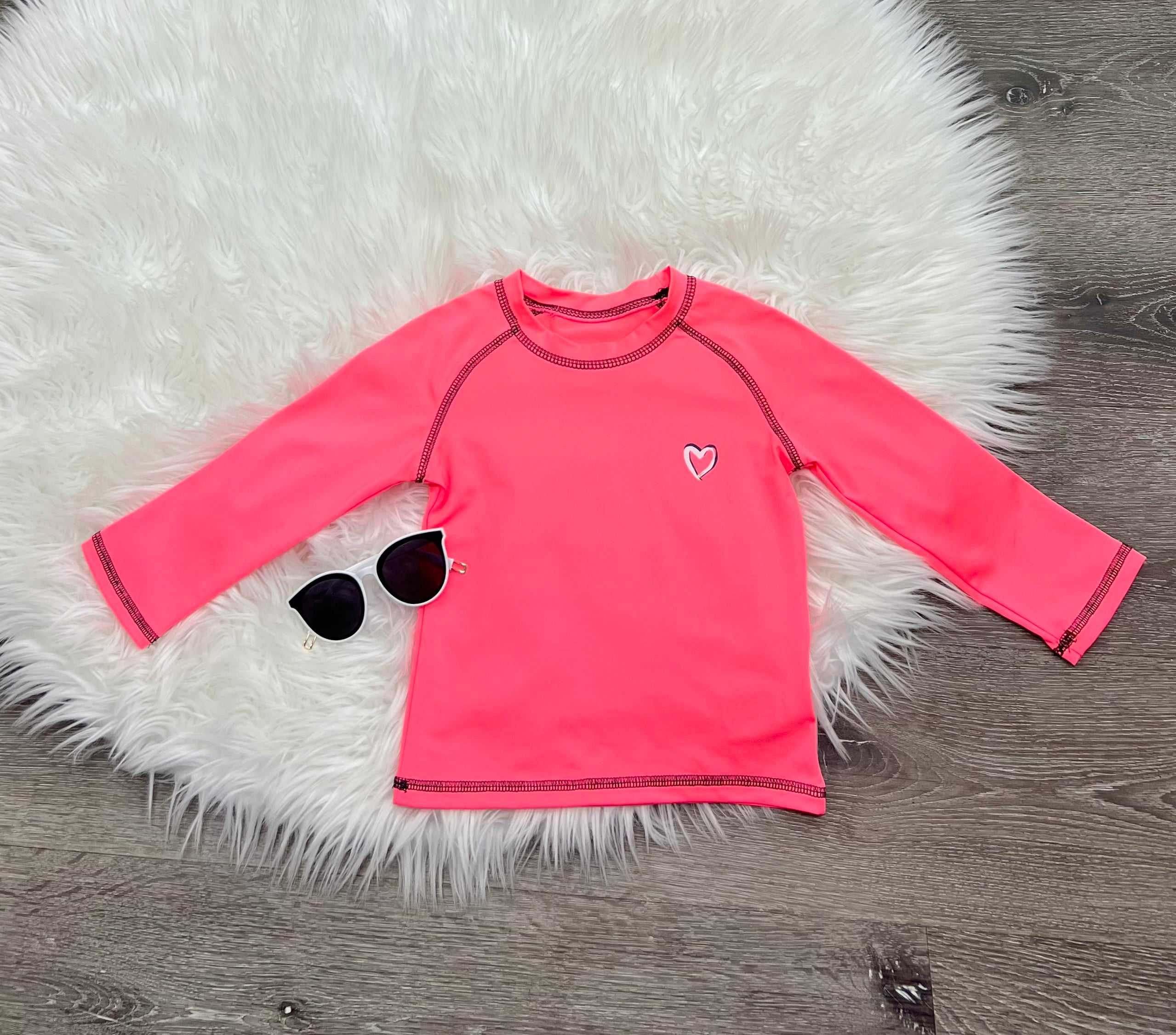 Pink Platinum Long Sleeve Swim Top