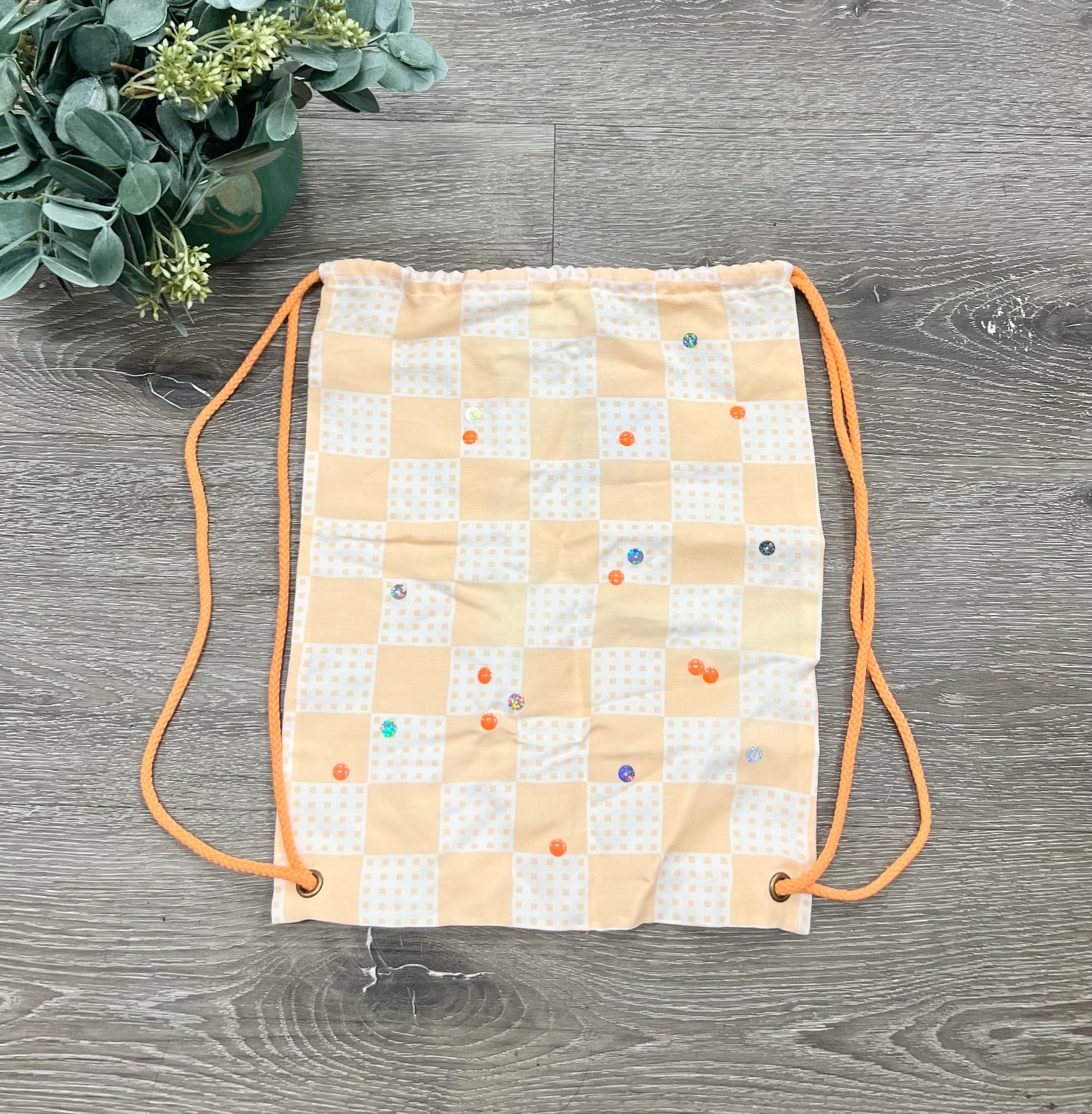 Oaks Of Acorn Peach Check Bag