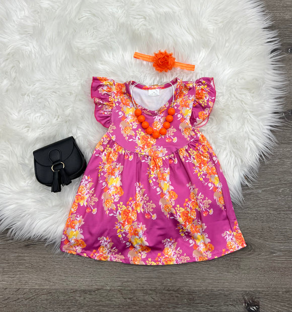 Magenta Petals Dress