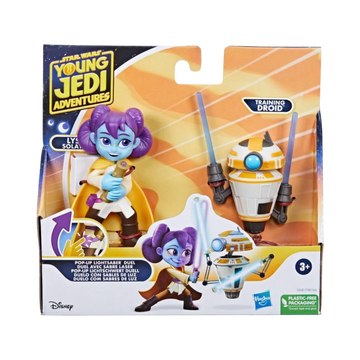 Young Jedi Adventures Hasbro Star Wars Pop-up Lightsaber Duel Lys Solay & Training Droid