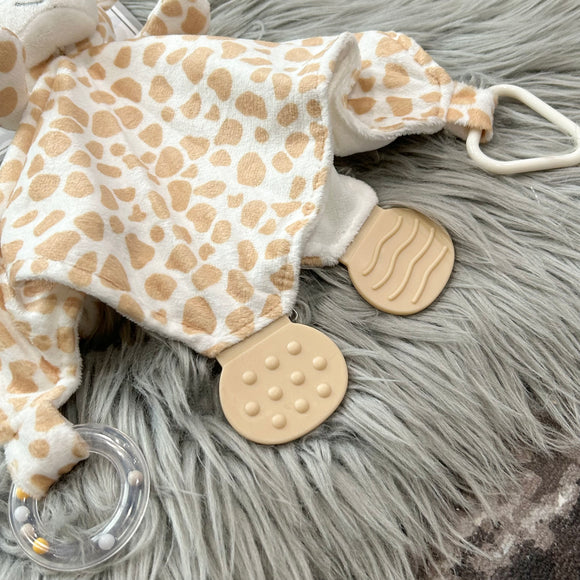 Modern Baby Tan Giraffe Activity Lovie Blankie