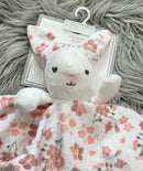 Modern Baby Pink Floral Bunny Activity Lovie Blankie-4