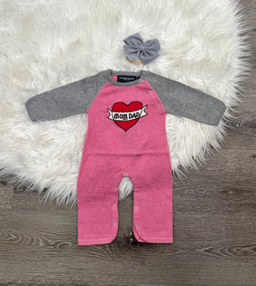 Toobydoo Pink Love Mom & Dad Jumpsuit