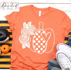 #0328 PolkaDot Floral Pumpkin