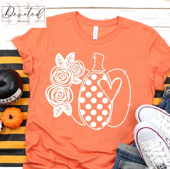 #0328 PolkaDot Floral Pumpkin