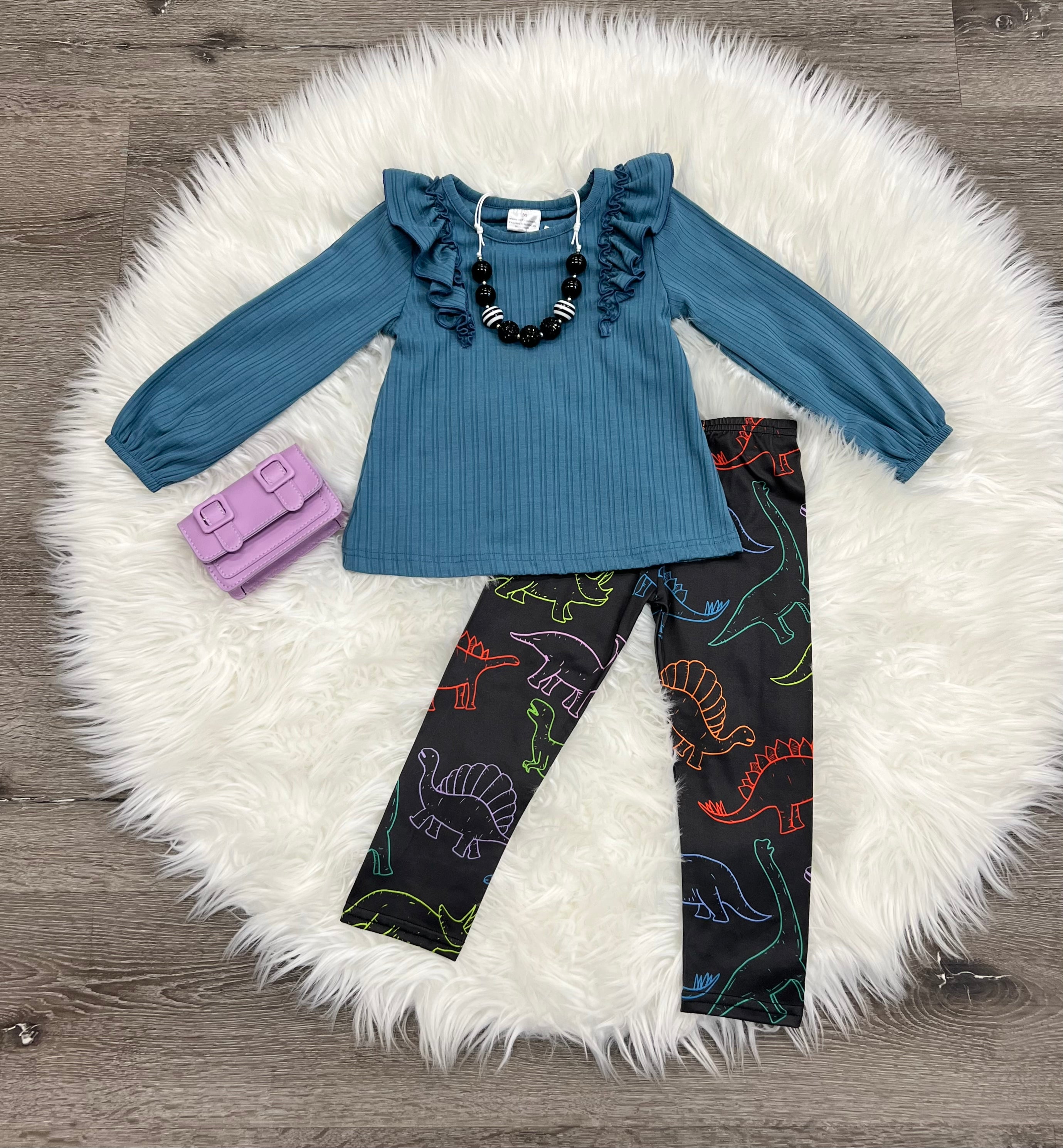 Dino Ruffle Top Set