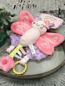 Dreamgro Pink Purple Butterfly Activity Stroller Toy Lovey Plush Rattle Crinkle-2