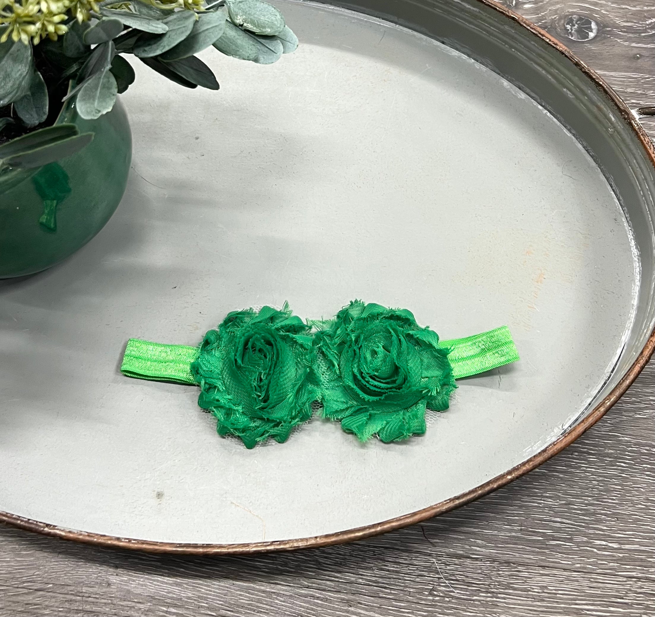 Buy green Double Flower Headband