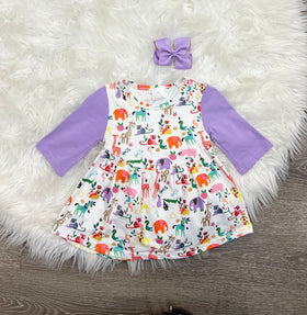 Zoo Day Long Sleeve Dress