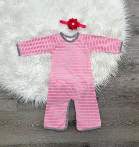 Toobydoo Pink Striped Jumpsuit B10525