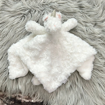 Danbar White Swirl Rosette Baby Unicorn Lovie