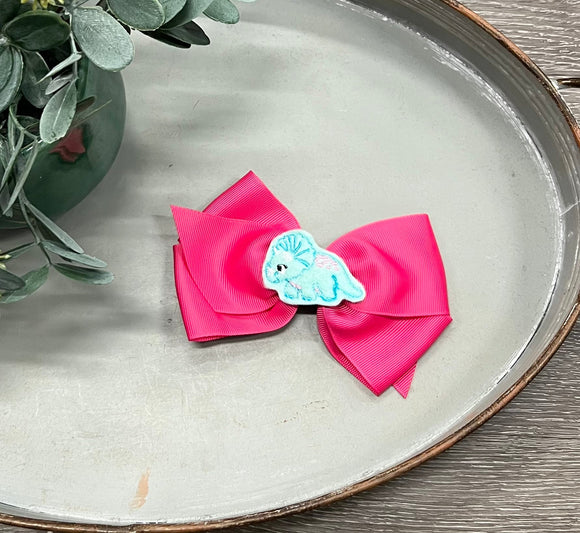 Feltie Embroidered Bow Clip