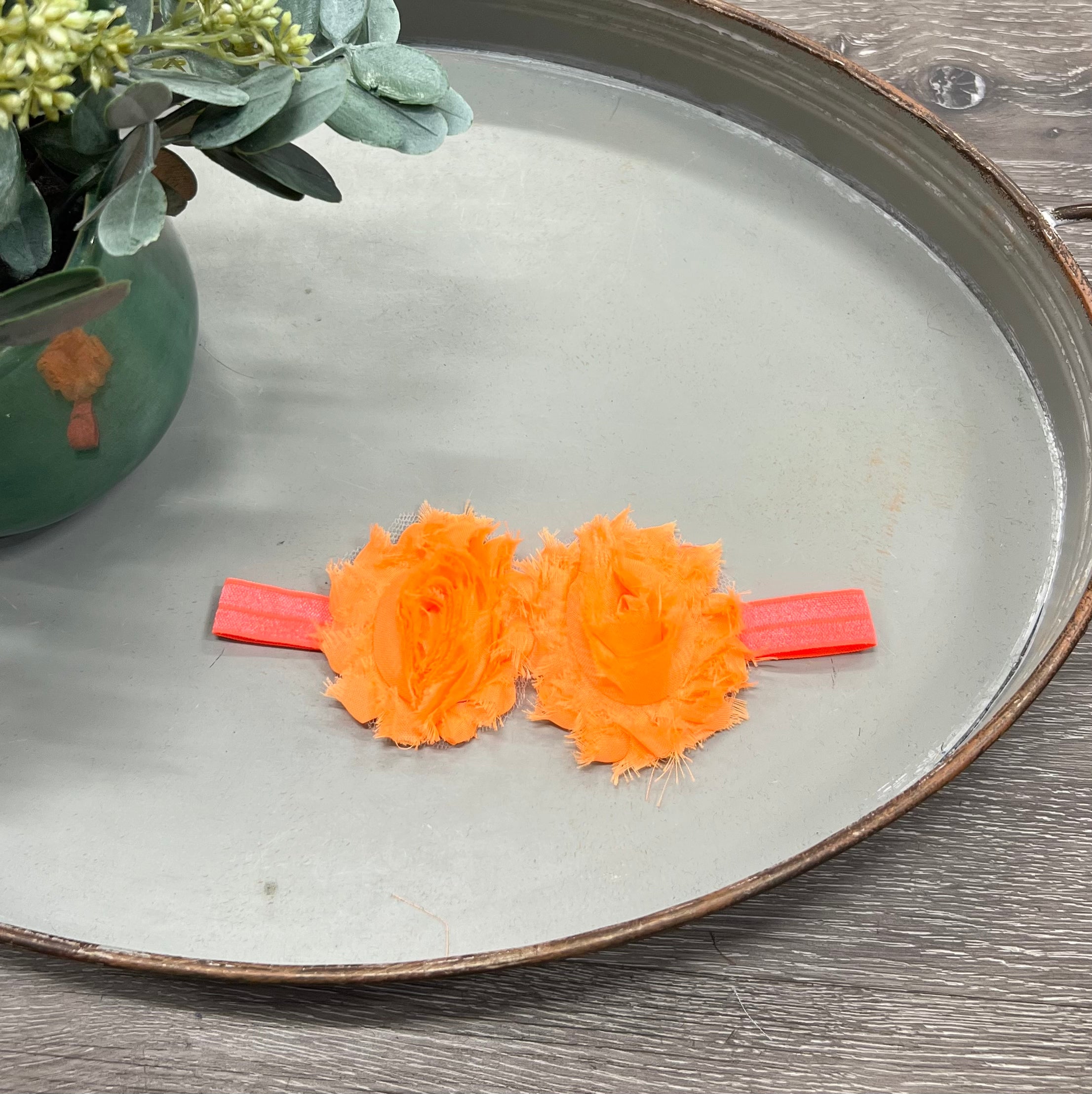Buy orange Double Flower Headband