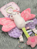 Dreamgro Pink Purple Butterfly Activity Stroller Toy Lovey Plush Rattle Crinkle-5