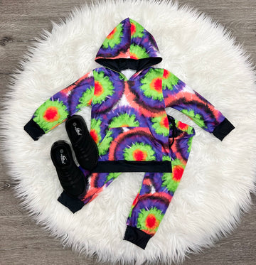 Tie Dye Blast Hooded Set