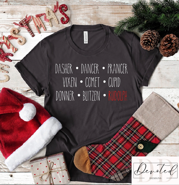 #0644 Dasher Dancer Prancer Vixen Comet Cupid Donner Blitzen Rudolph