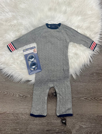 Toobydoo Grey Cotton Cashmere Sweater Jumpsuit