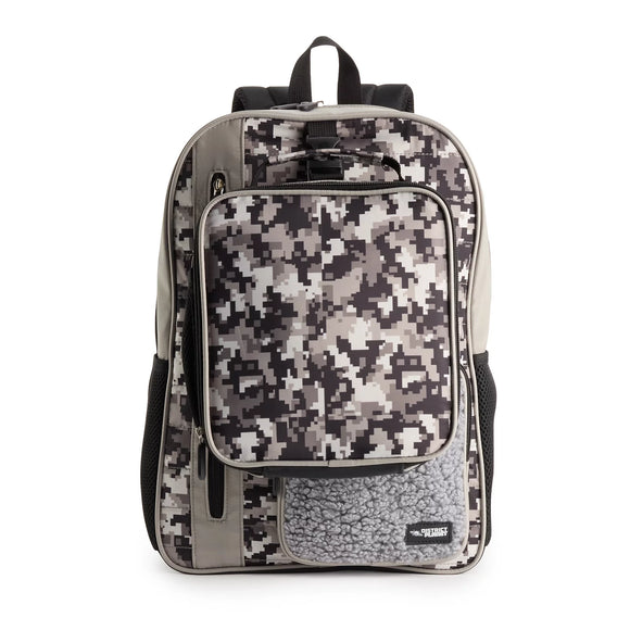 Grey Camo Printed Backpack 2-pc Set