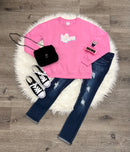 Embroidered Retro Love Sweatshirt-3