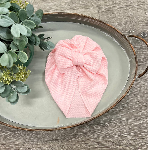 Pink Bow Baby Hat