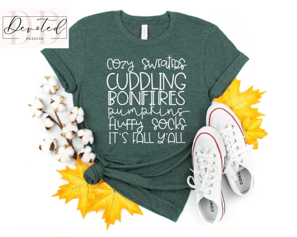 #0806 Cozy Sweaters Cuddling  Bonfires Pumpkins Fluffy Socks It’s Fall Y’all