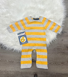 Toobydoo Yellow & Grey Striped Cotton Cashmere Jumpsuit B10615