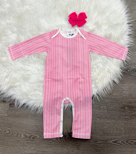 Toobydoo Pink And White Striped Jumpsuit B10448