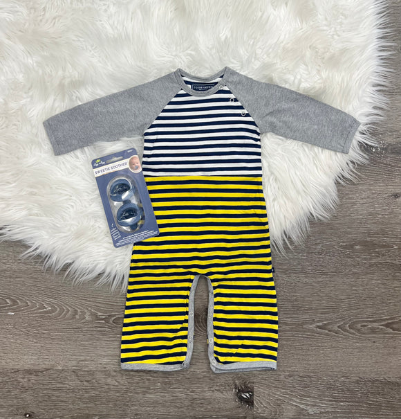 Tobydoo Blue And Yellow Striped Jumpsuit