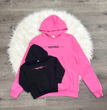Embroidered Pink Mama & Mini Sweatshirt