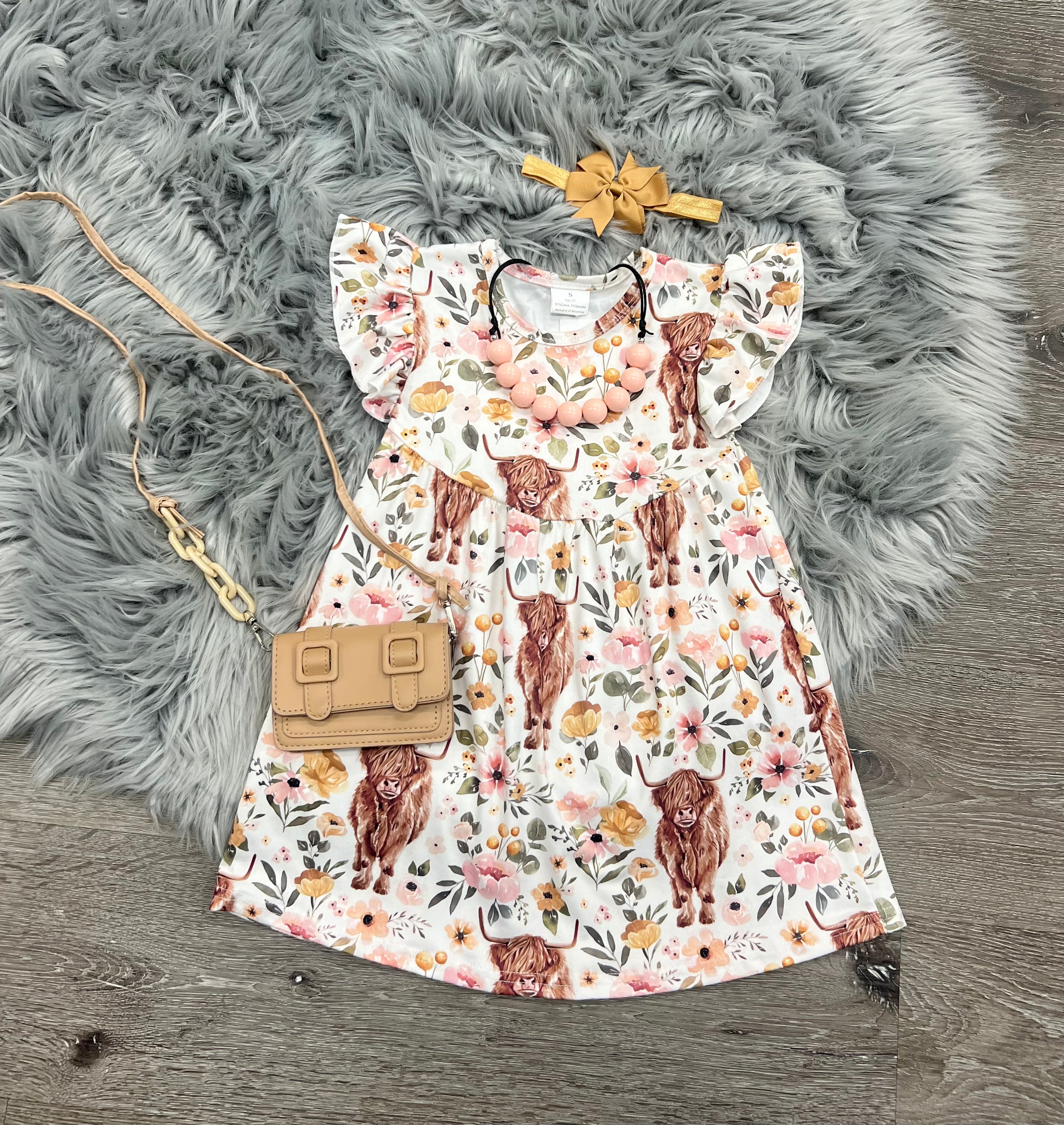 Floral Pastures Cow Dress