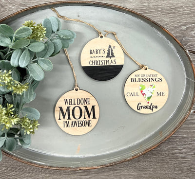 Wooden Holiday Ornaments