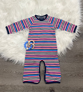 Toobydoo Red, White And Blue Striped Jumpsuit