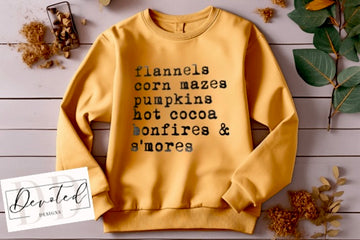 #0829 Flannels Corn Mazes Pumpkins Hot Cocoa Bonfires & S’mores