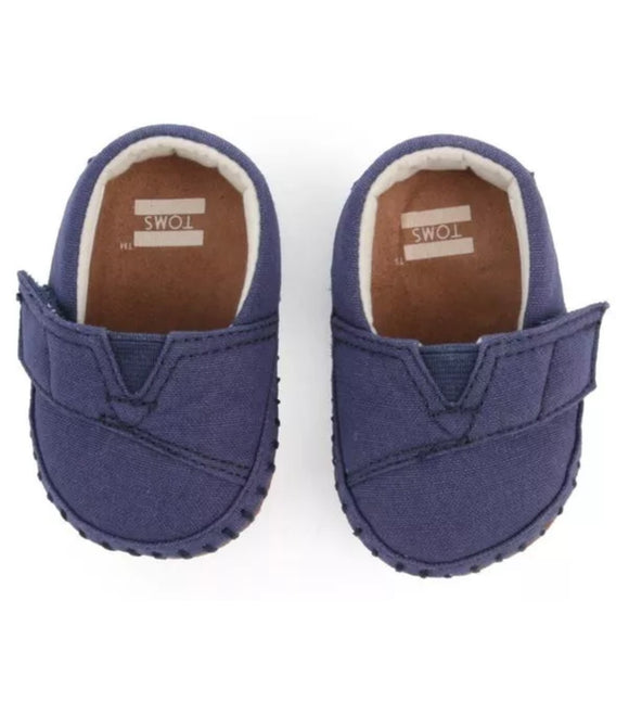 Toms Navy Canvas Crib Alpargata Shoes