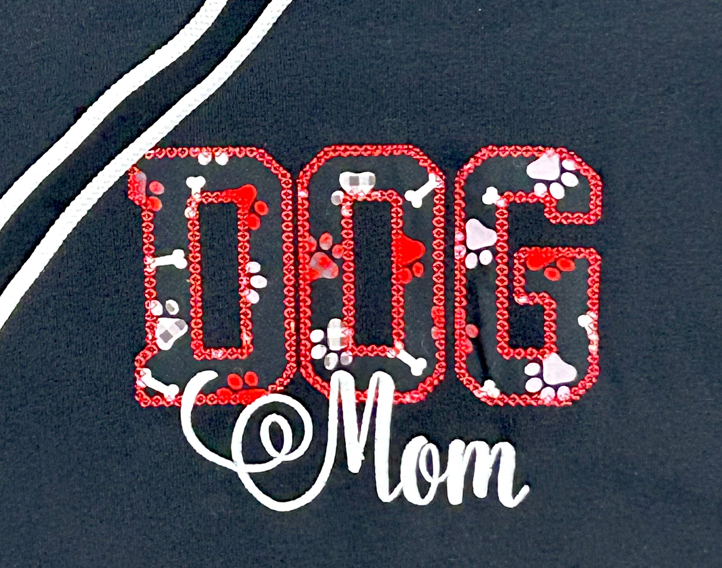 Embroidered Dog Mom Hoodie