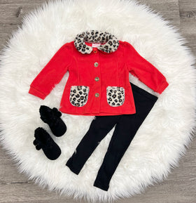 Fall Fleece Leopard Set