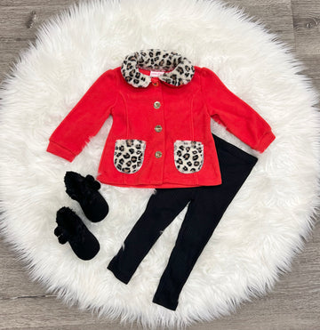 Fall Fleece Leopard Set