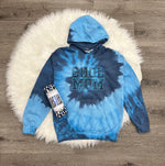 Embroidered Blue Tie Dye Cool Mom Hoodie