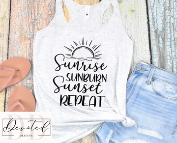 #000 Sunrise Sunburn Sunset Repeat