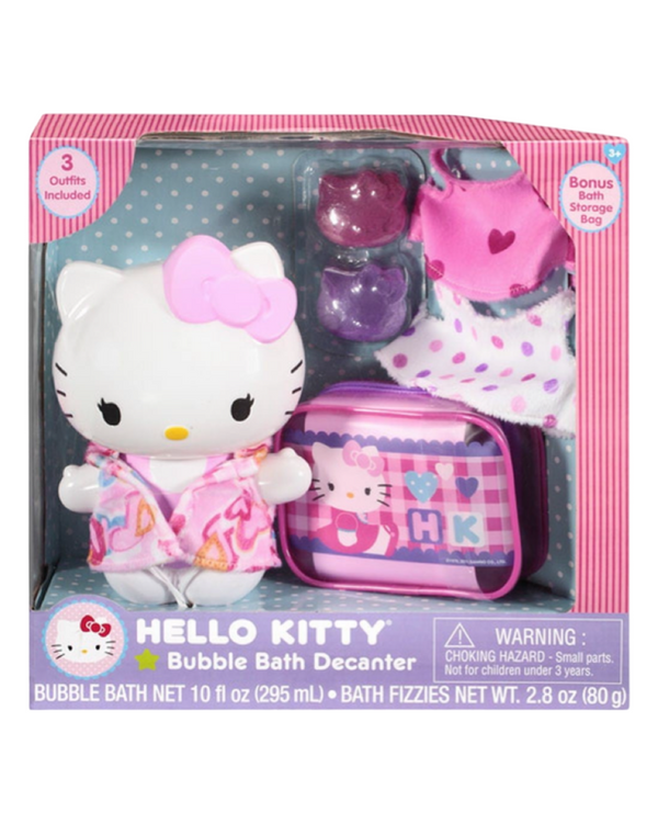 Hello Kitty Bubble Bath Decanter Set with 3 Outfits & 2 Fizzies