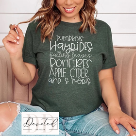 #0807 Pumpkins HayRides Falling Leaves Bonfires Apple Cider And S’mores